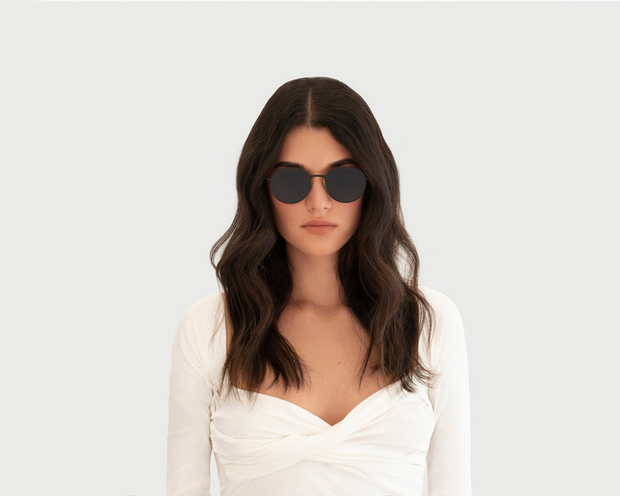 men Jett Sunglasses round brown metal
