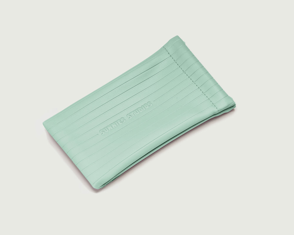 Wisp::Ribbed Sac Eyewear case blue  front diagonal