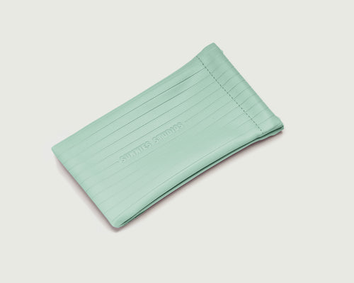 Wisp::Ribbed Sac Eyewear case blue  front diagonal