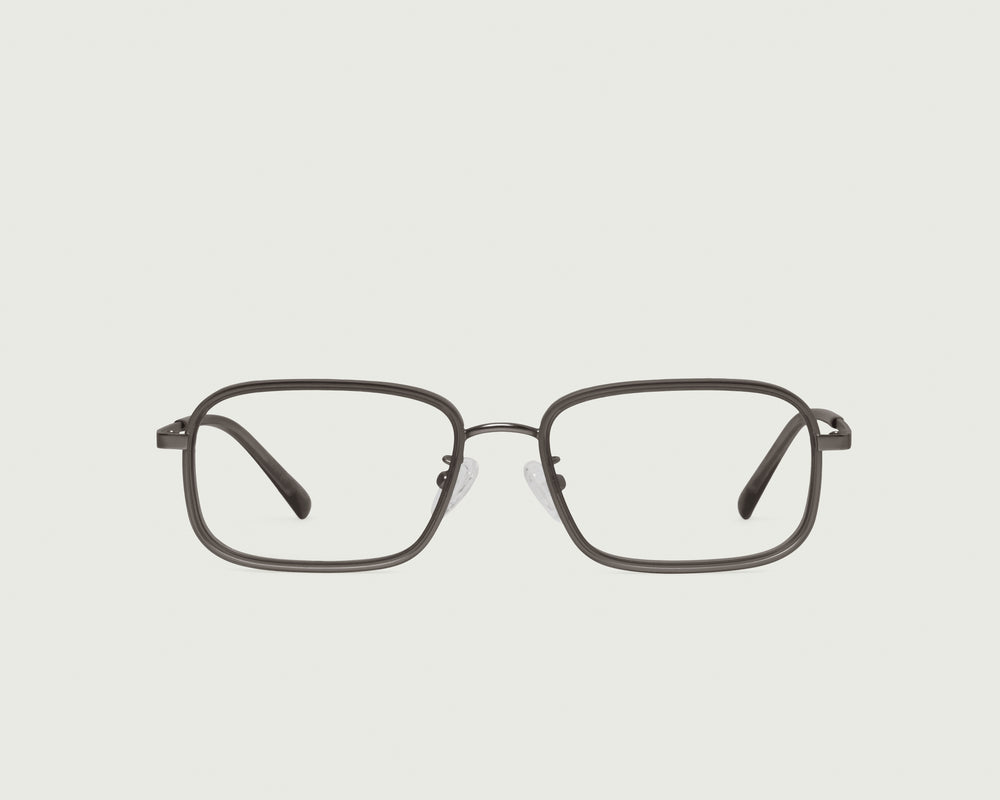 Locket::Cato Eyeglasses square black metal front