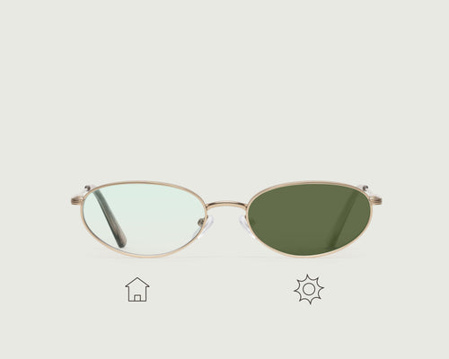Gecko Adaptive::Marshall Anti-Radiation Glasses Oval gold  metal front