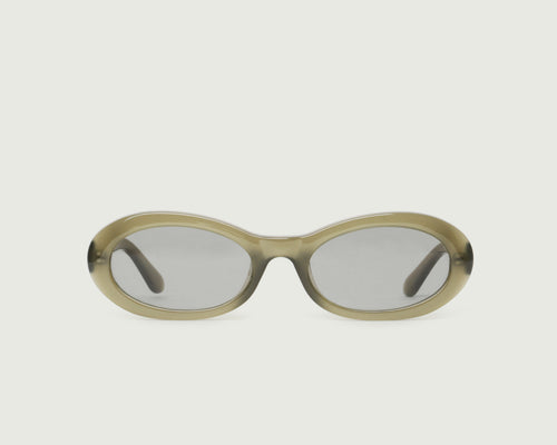 Moss::Mina Sunglasses oval Green recycled polyester front