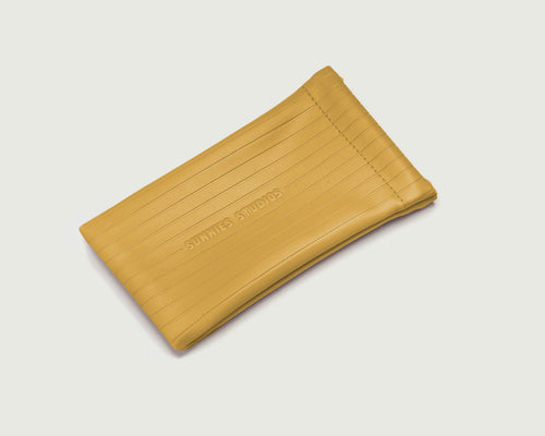 Daffodil::Ribbed Sac Eyewear case yellow  front diagonal