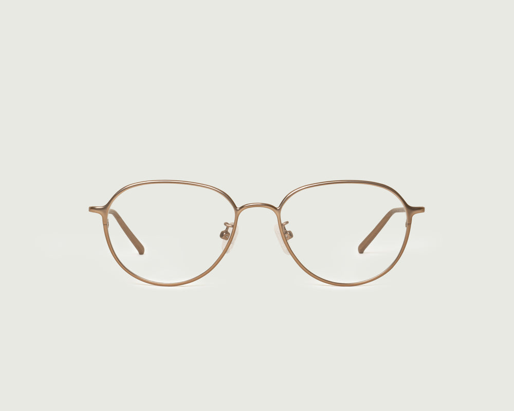 Nickel::Koa Eyeglasses round Brown metal front