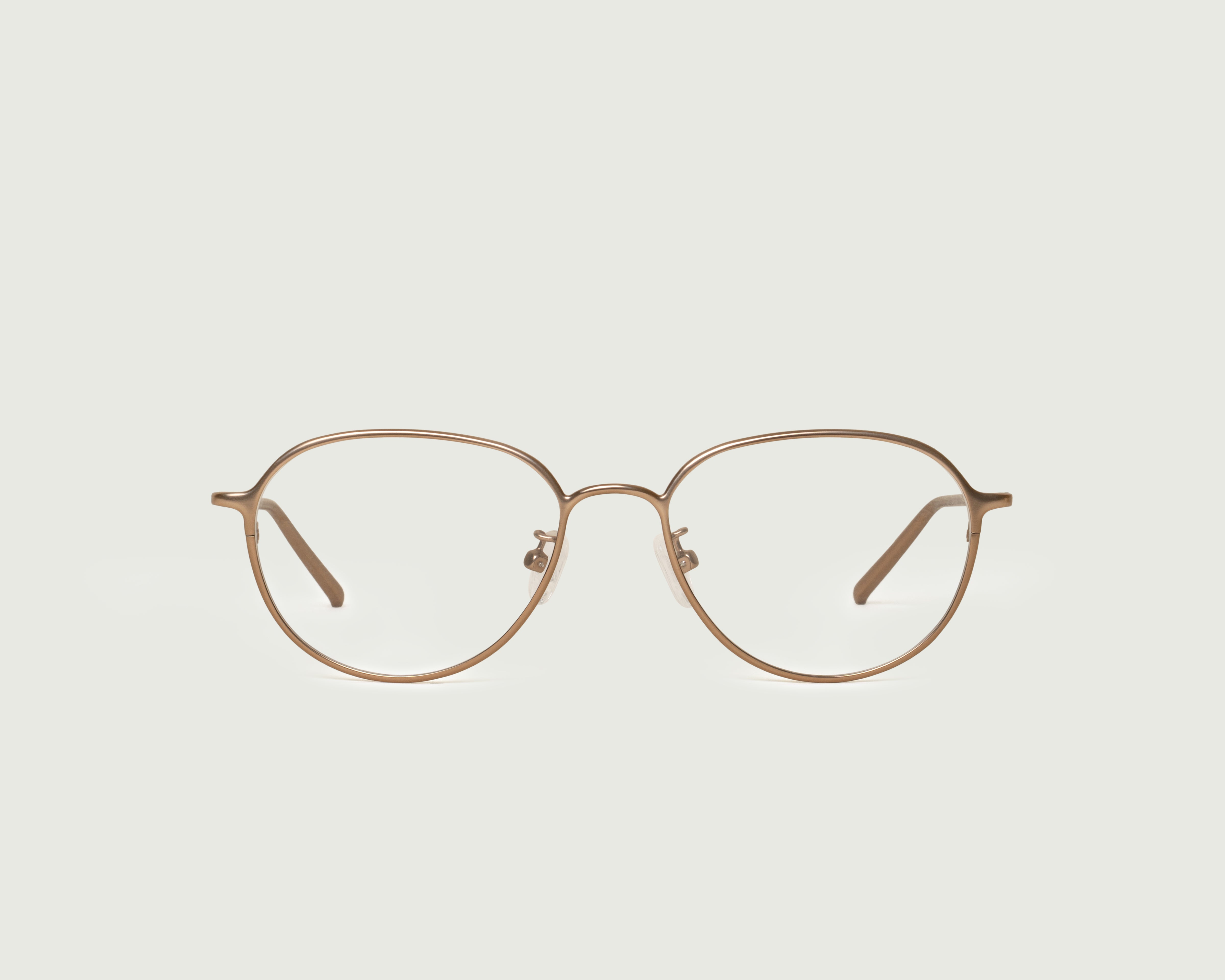 Nickel::Koa Eyeglasses round Brown metal front