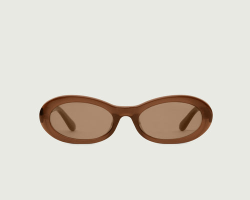 Nutmeg::Mina Sunglasses rectangle brown recycled polyester front
