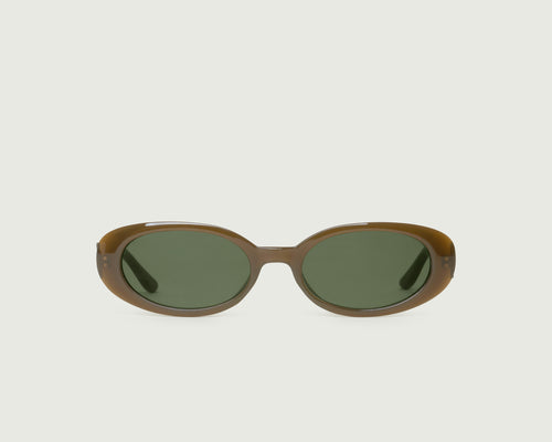 Olive::Devon  Sunglasses round green recycled polyester front