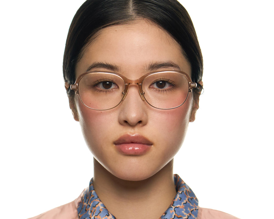 women Penelope Eyeglasses Round Brown castor seed