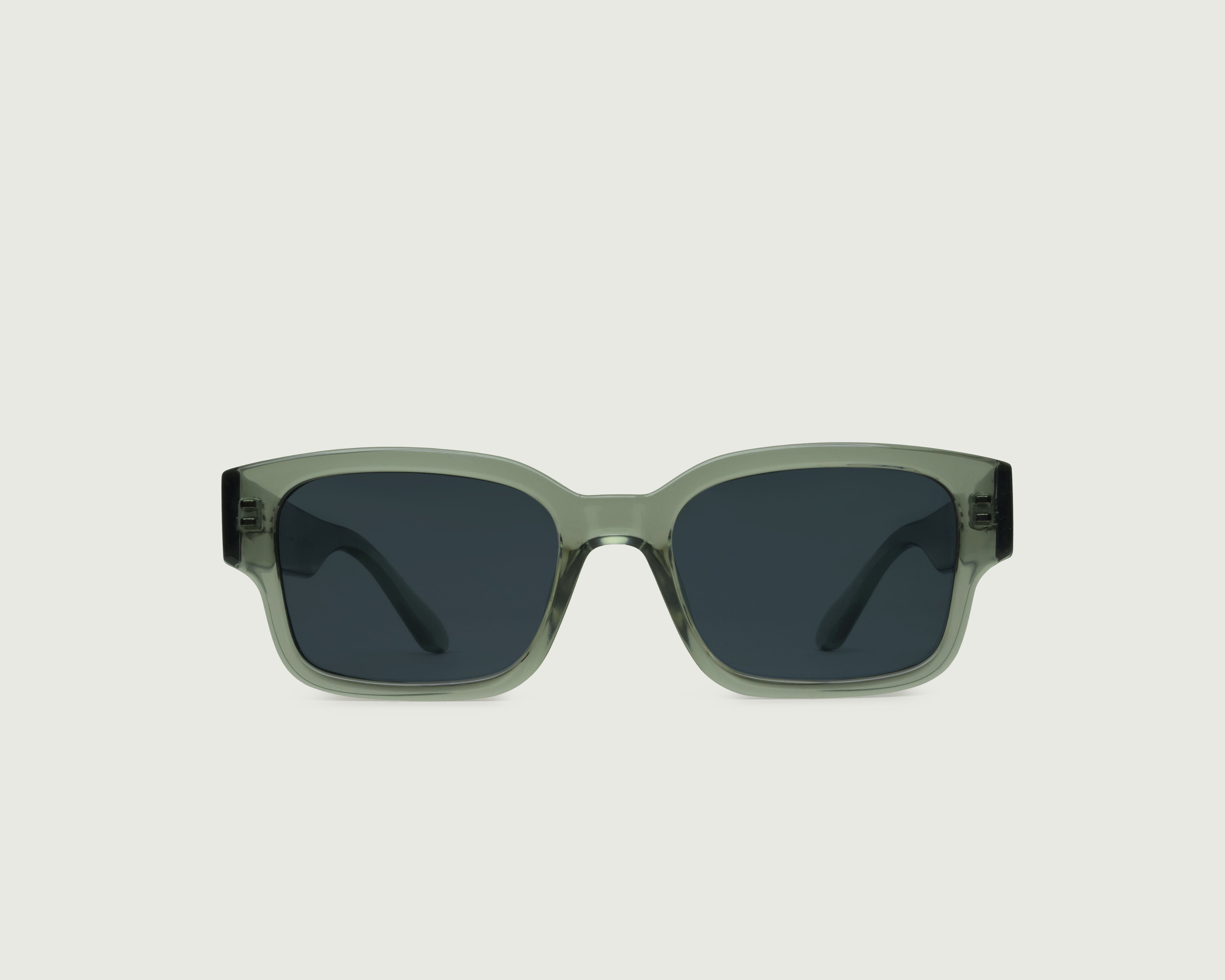 Peppermint ::Cal Sunglasses rectangle black recycled polyester front