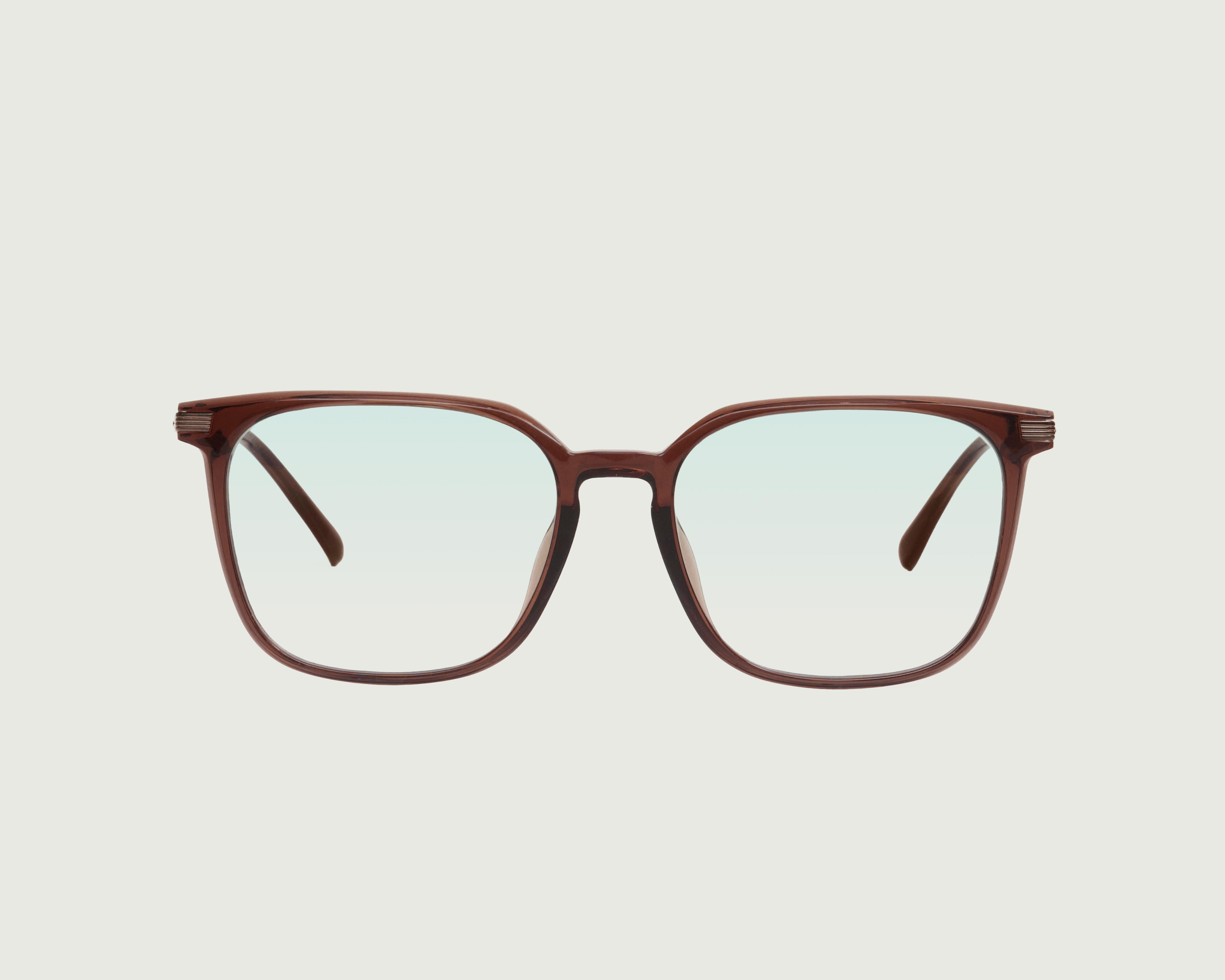 Whiskey::Reeves Anti-Radiation Glasses Square BROWN recycled polyester front