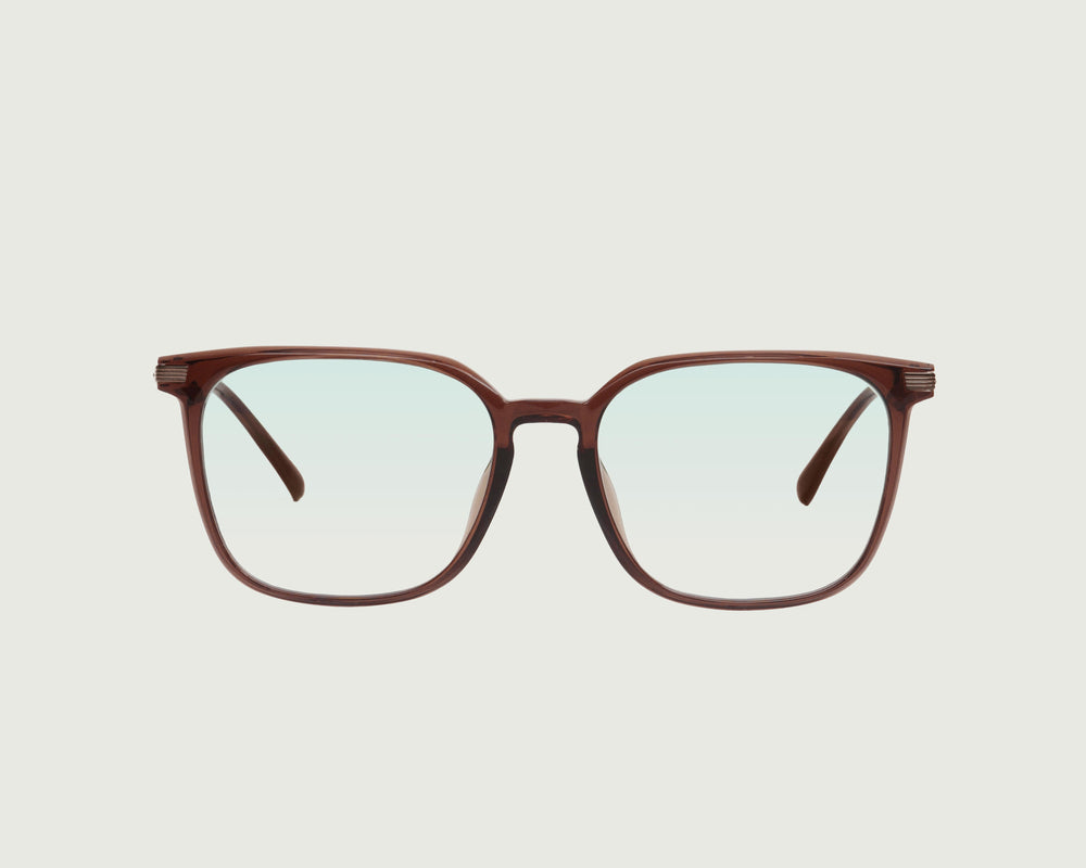 Whiskey::Reeves Anti-Radiation Glasses Square BROWN recycled polyester front