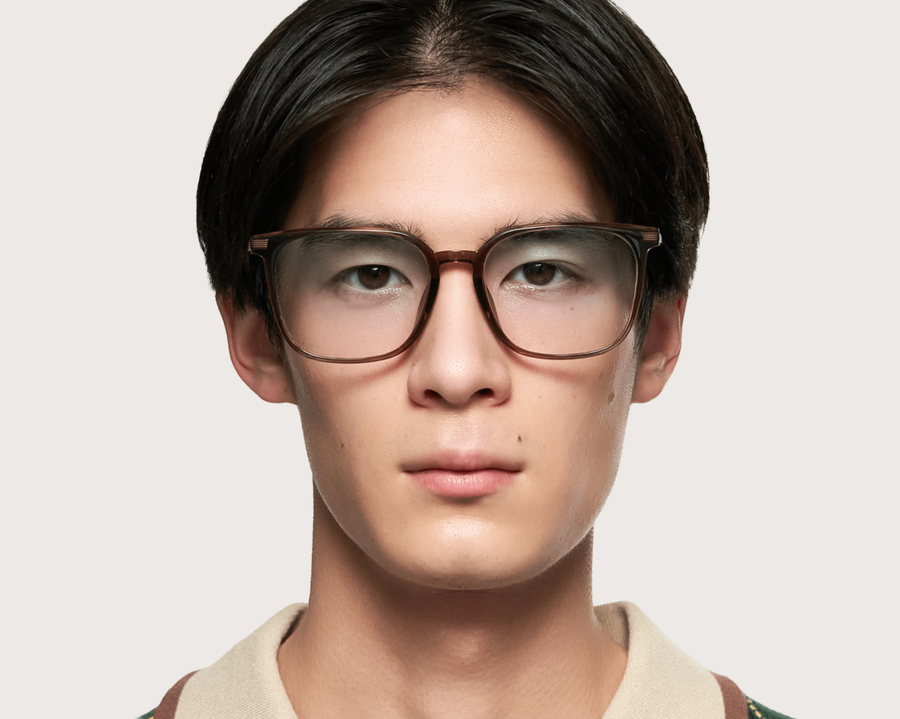 men Reeves Anti-Radiation Glasses Square BROWN recycled polyester