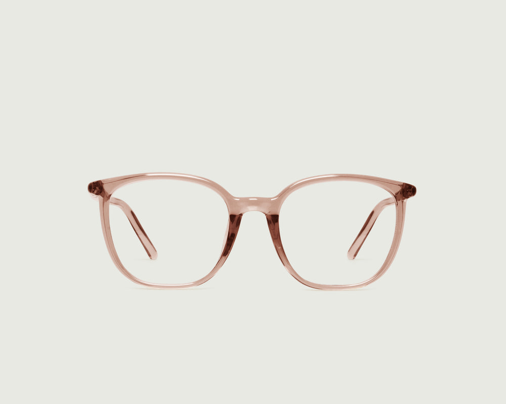Rose Taupe::Gatsby Eyeglasses square Pink recycled polyester front
