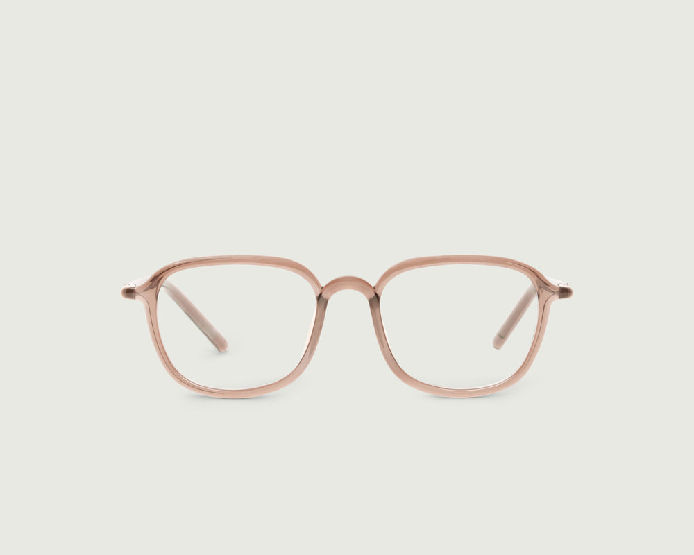 Rose Taupe::Daria Eyeglasses square pink castor seed front