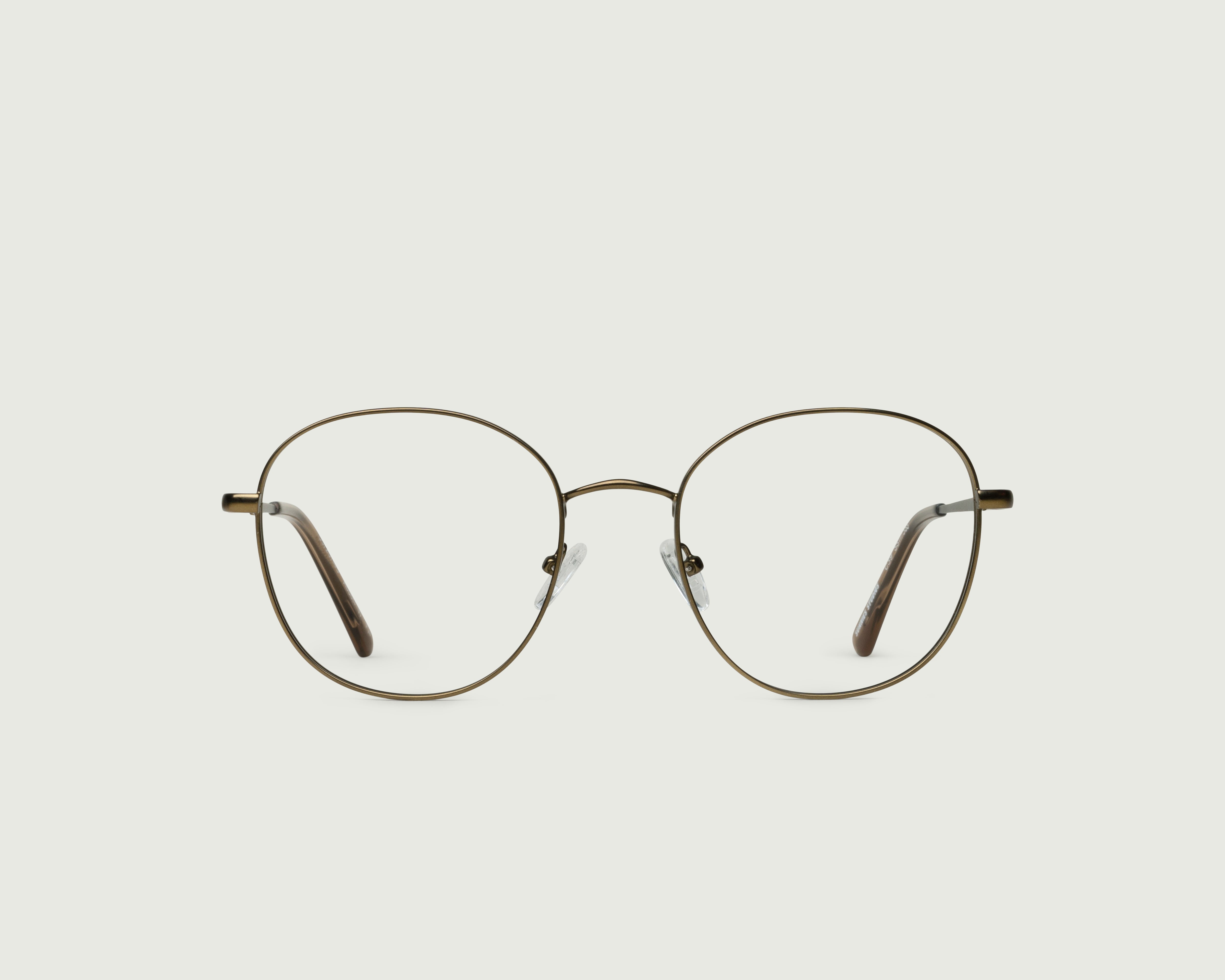 Rye::Abbot Wide Eyeglasses round brown  metal front