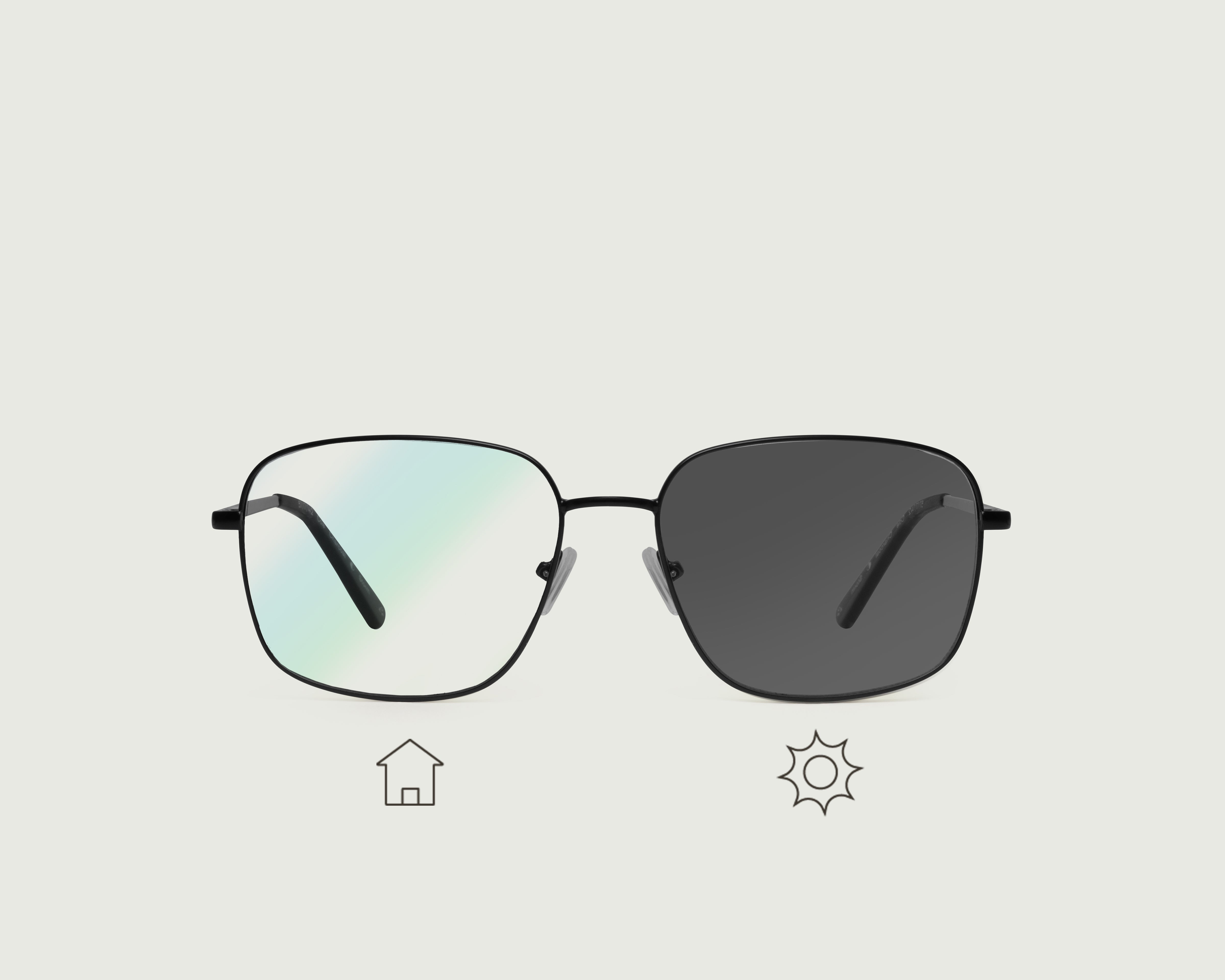 Storm Adaptive::Cole Eyeglasses square black metal top