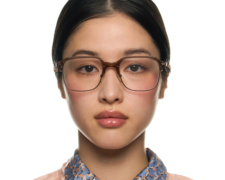 women Sadie Eyeglasses Square Brown castor seed