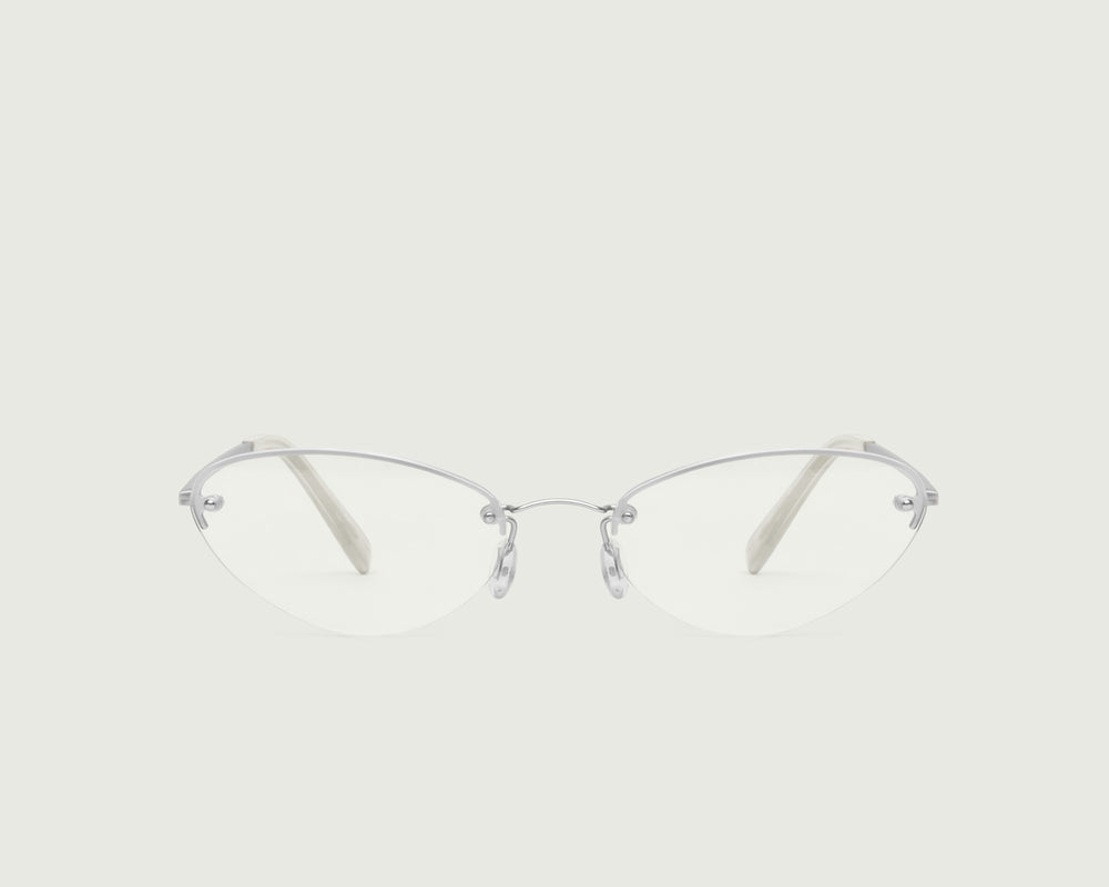 Silver::Holly Eyeglasses cateye Gray stainless steel front