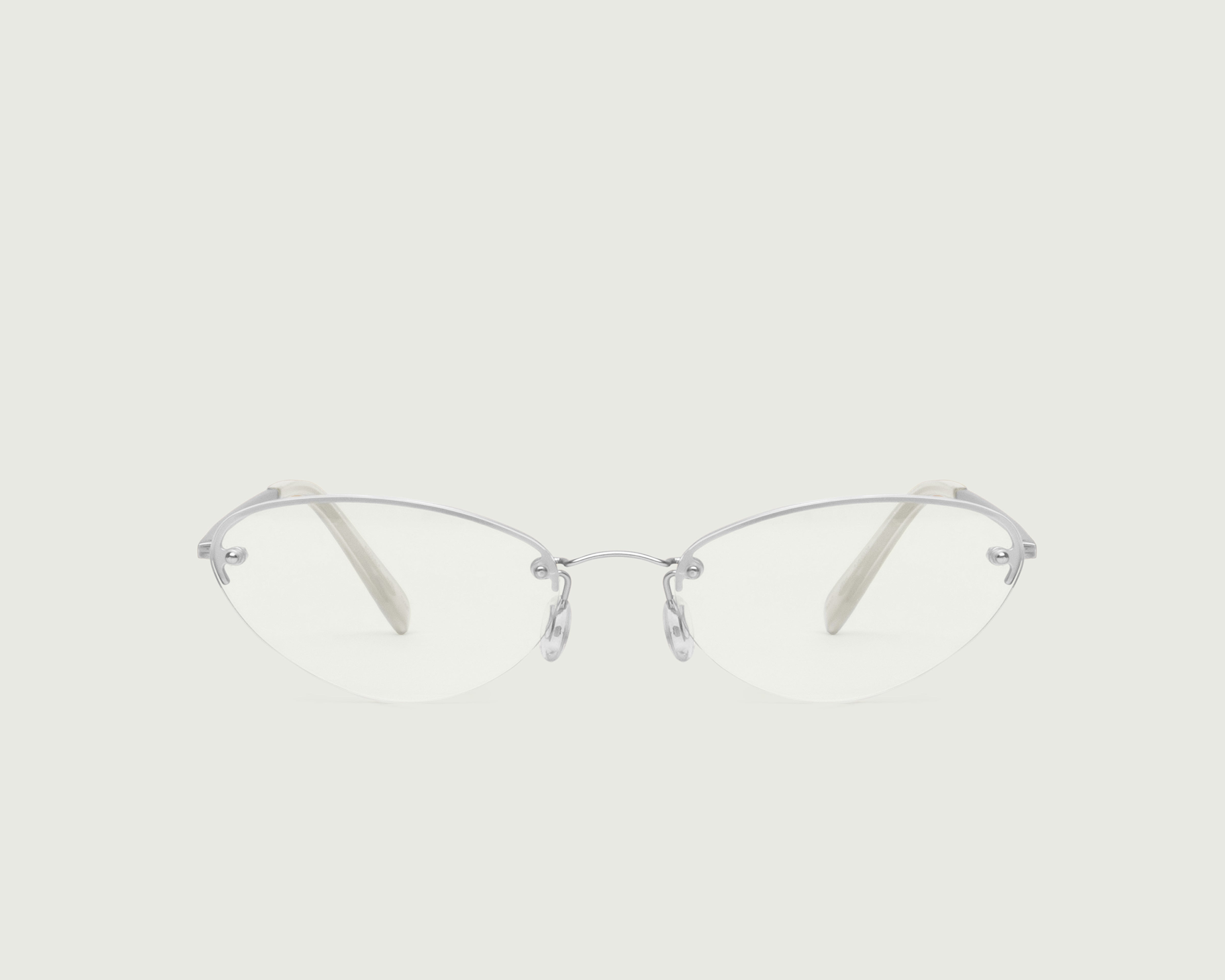Silver::Holly Eyeglasses cateye Gray stainless steel front