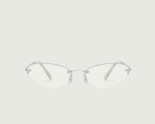 Silver::Holly Eyeglasses cateye Gray stainless steel front