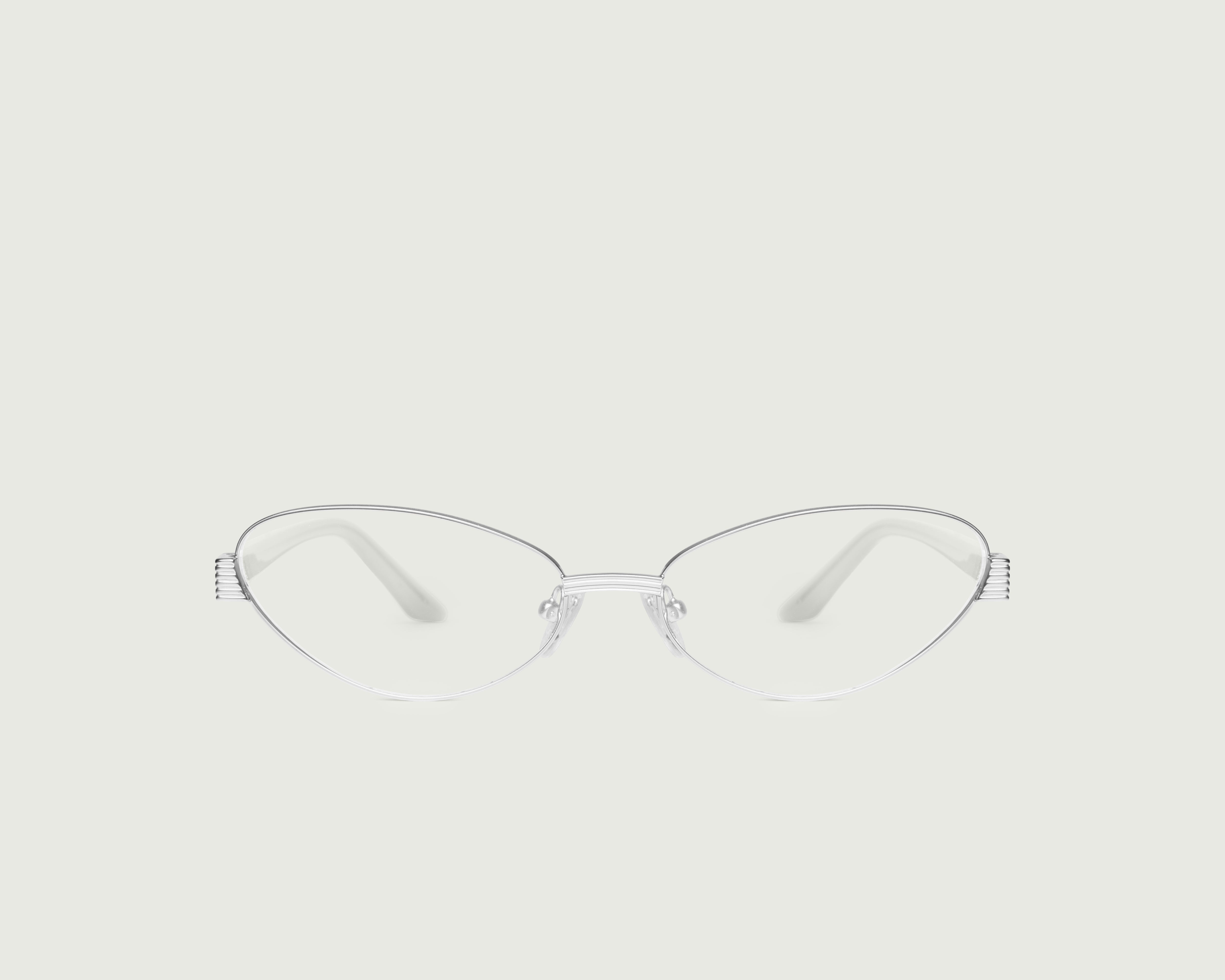 Silver::Kitty Eyeglasses cateye silver metal front