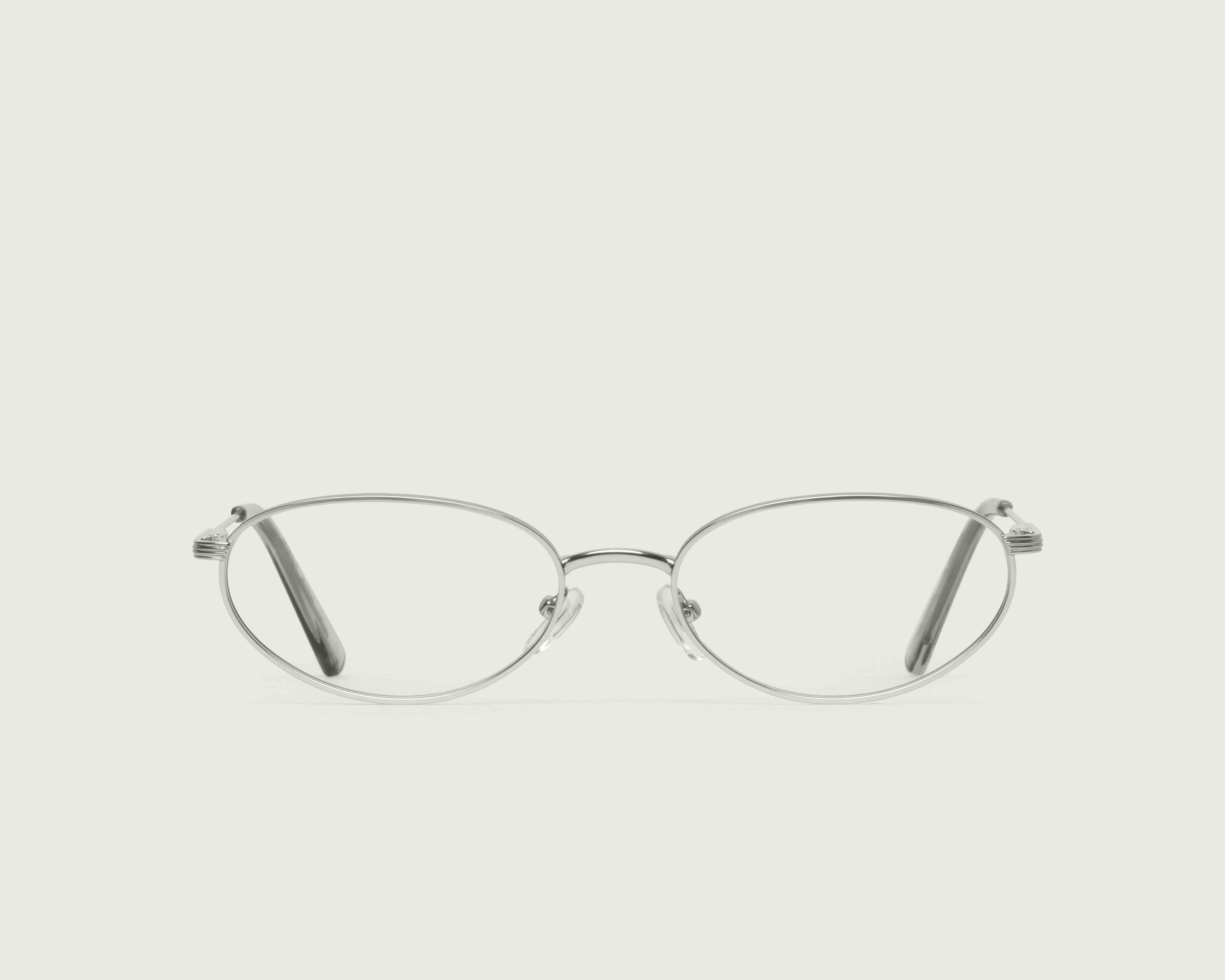Silver::Marshall Eyeglasses oval Gray metal front