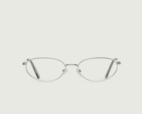Silver::Marshall Eyeglasses oval Gray metal front