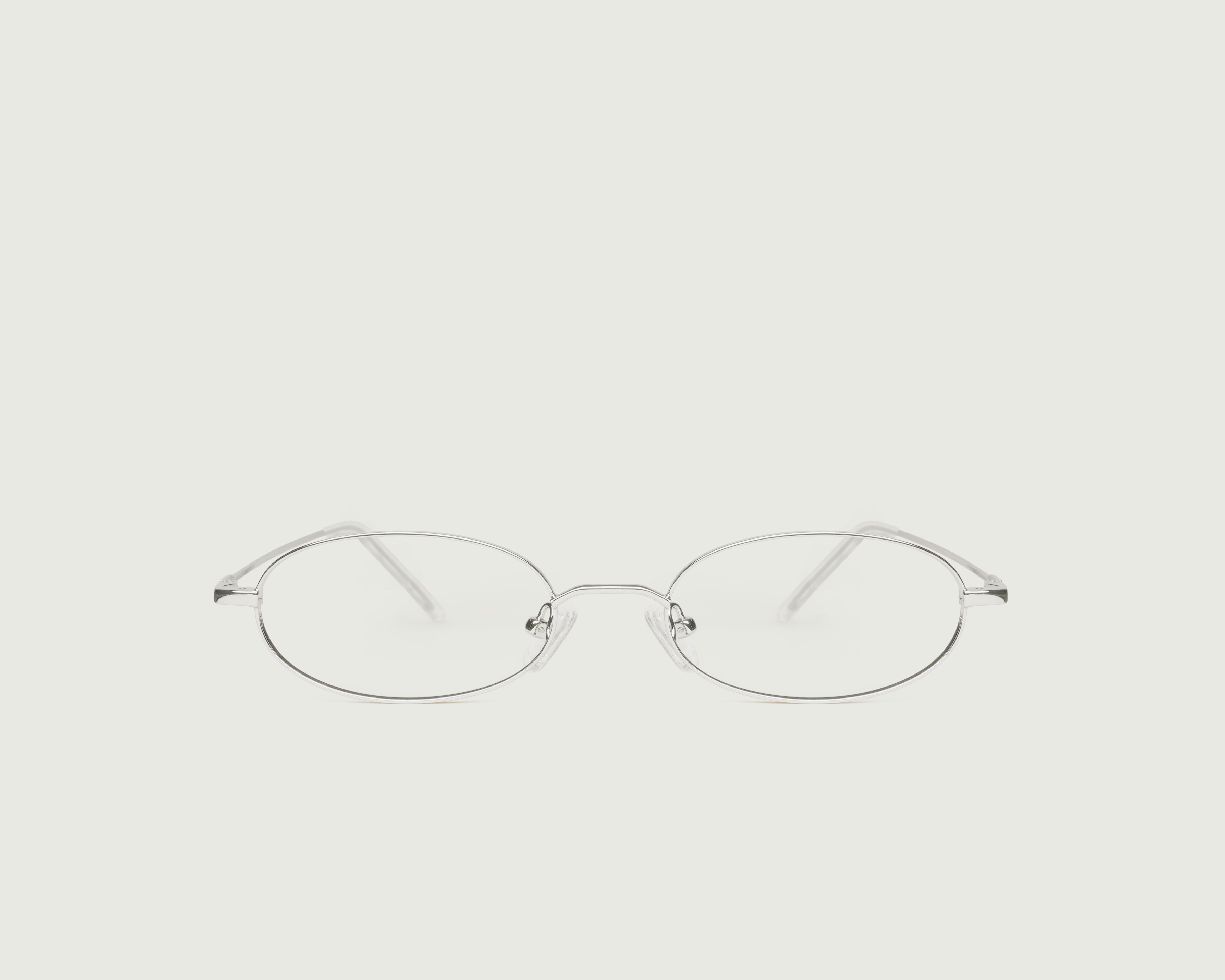 Silver::Oval 2 Eyeglasses oval Silver metal front