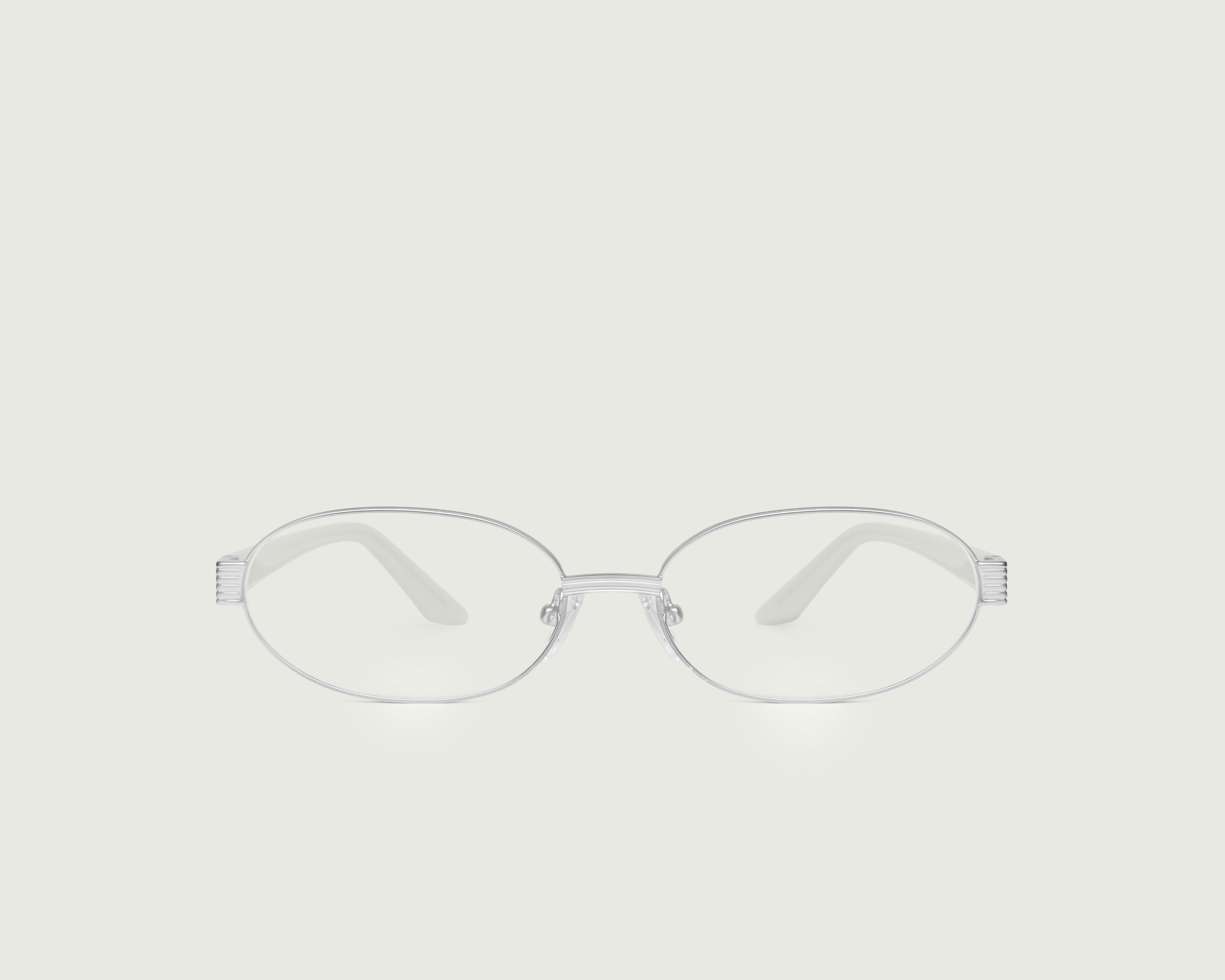 Silver::Penny Eyeglasses oval silver metal front