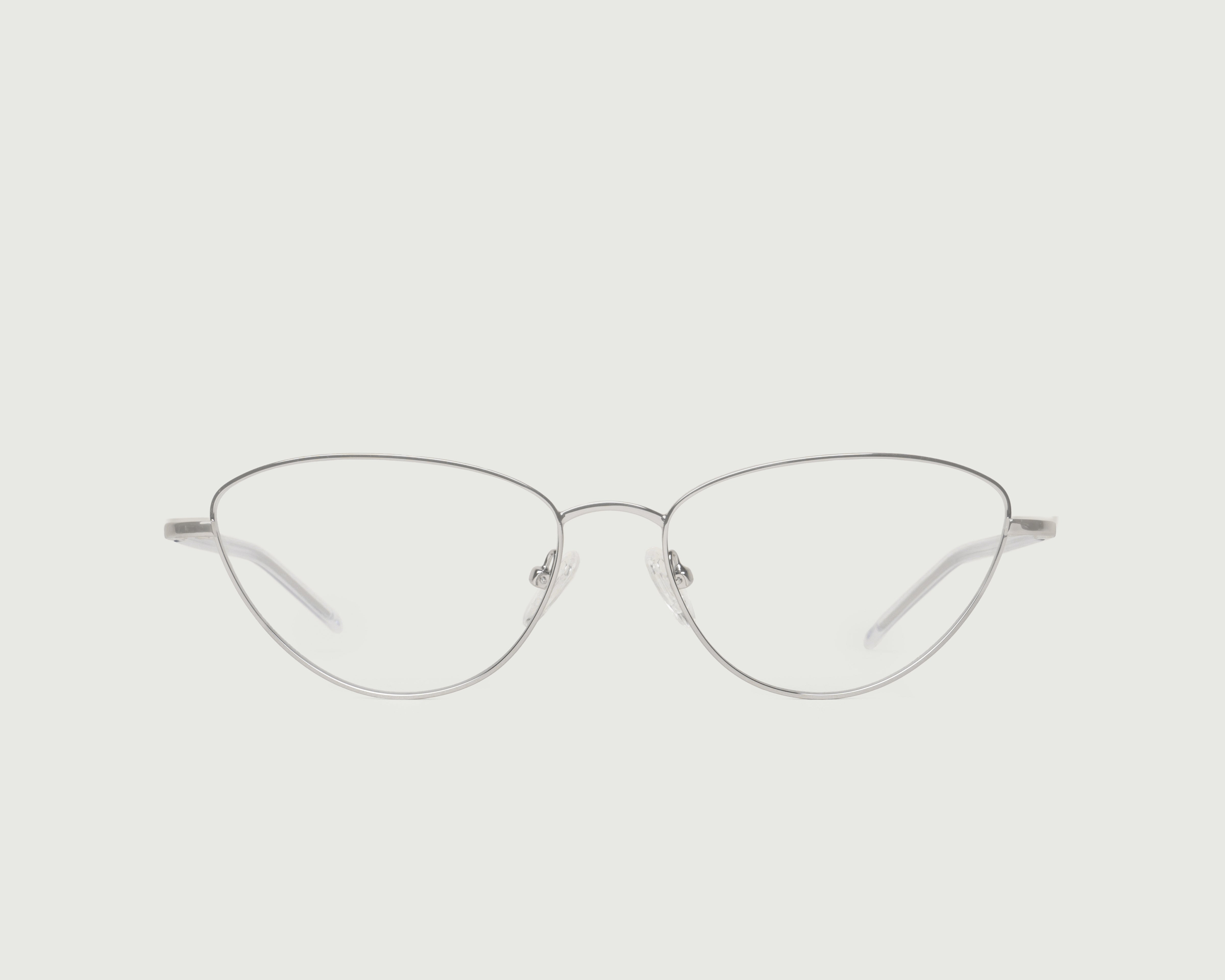 Silver::Phoebe Eyeglasses cateye gray metal front