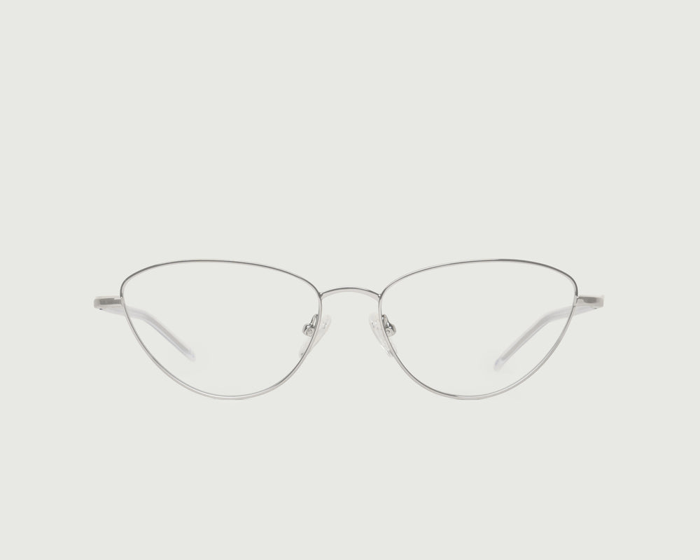 Silver::Phoebe Eyeglasses cateye gray metal front