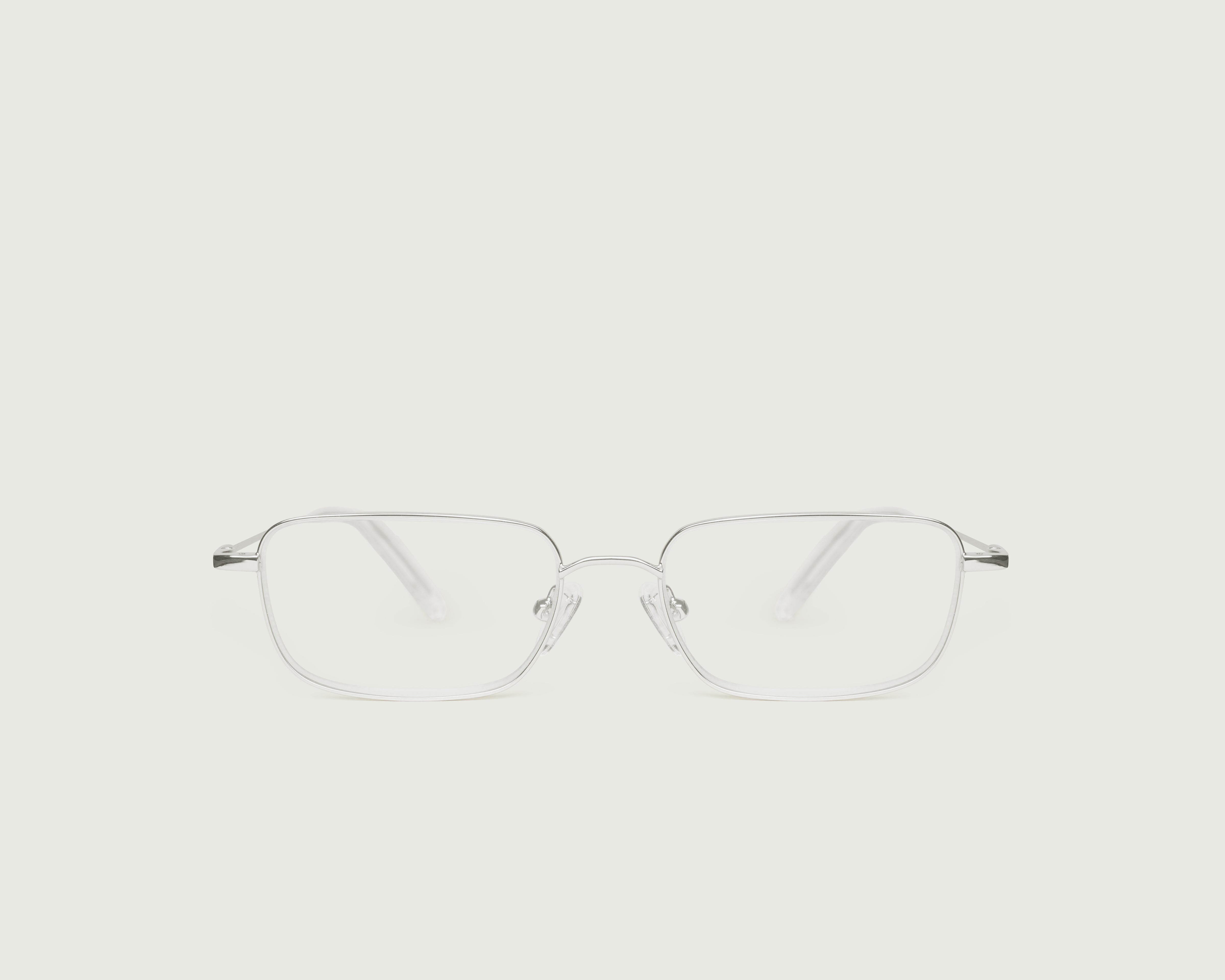 Silver::Rectangle 3 Eyeglasses rectangle Silver metal front