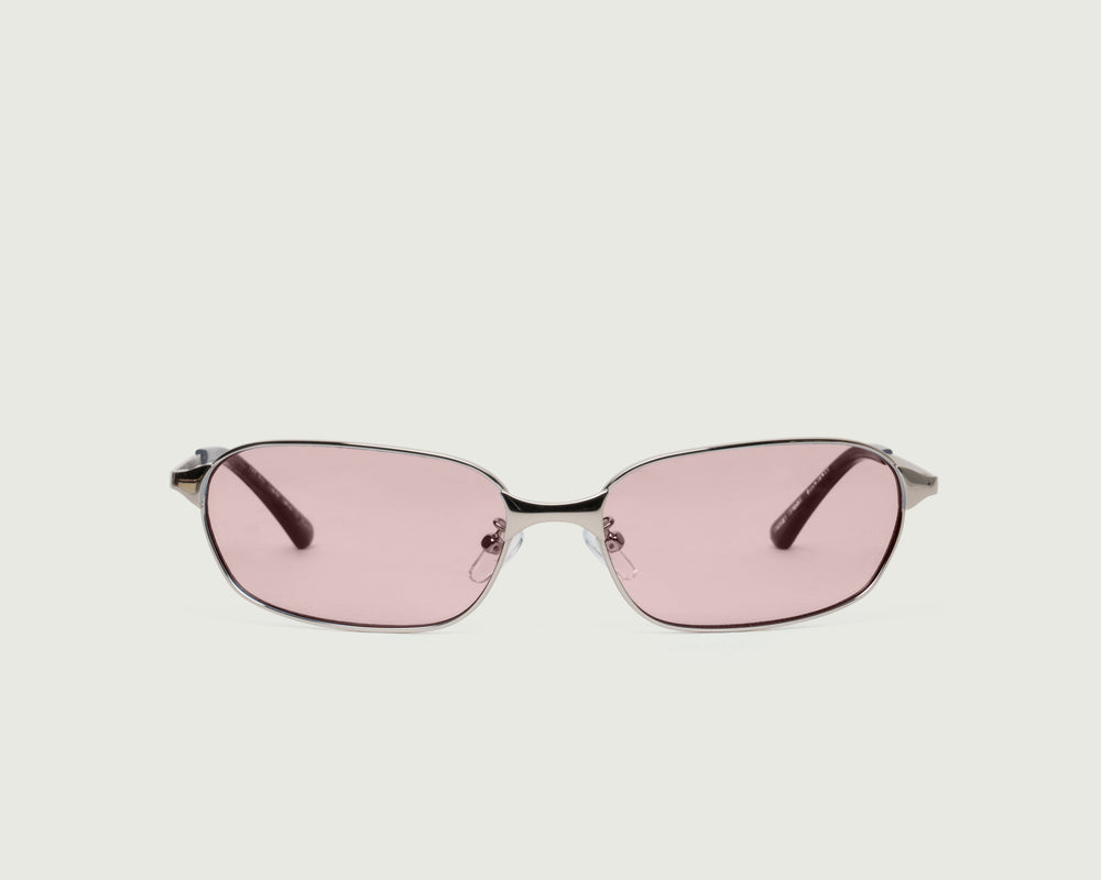 Silver Lychee::Aspen Sunglasses rectangle Gray metal front