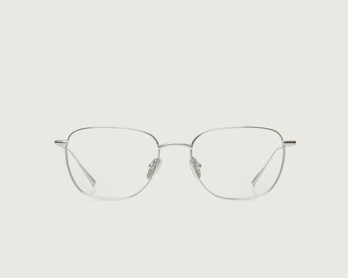 Silver::Alfie Eyeglasses square silver titanium front