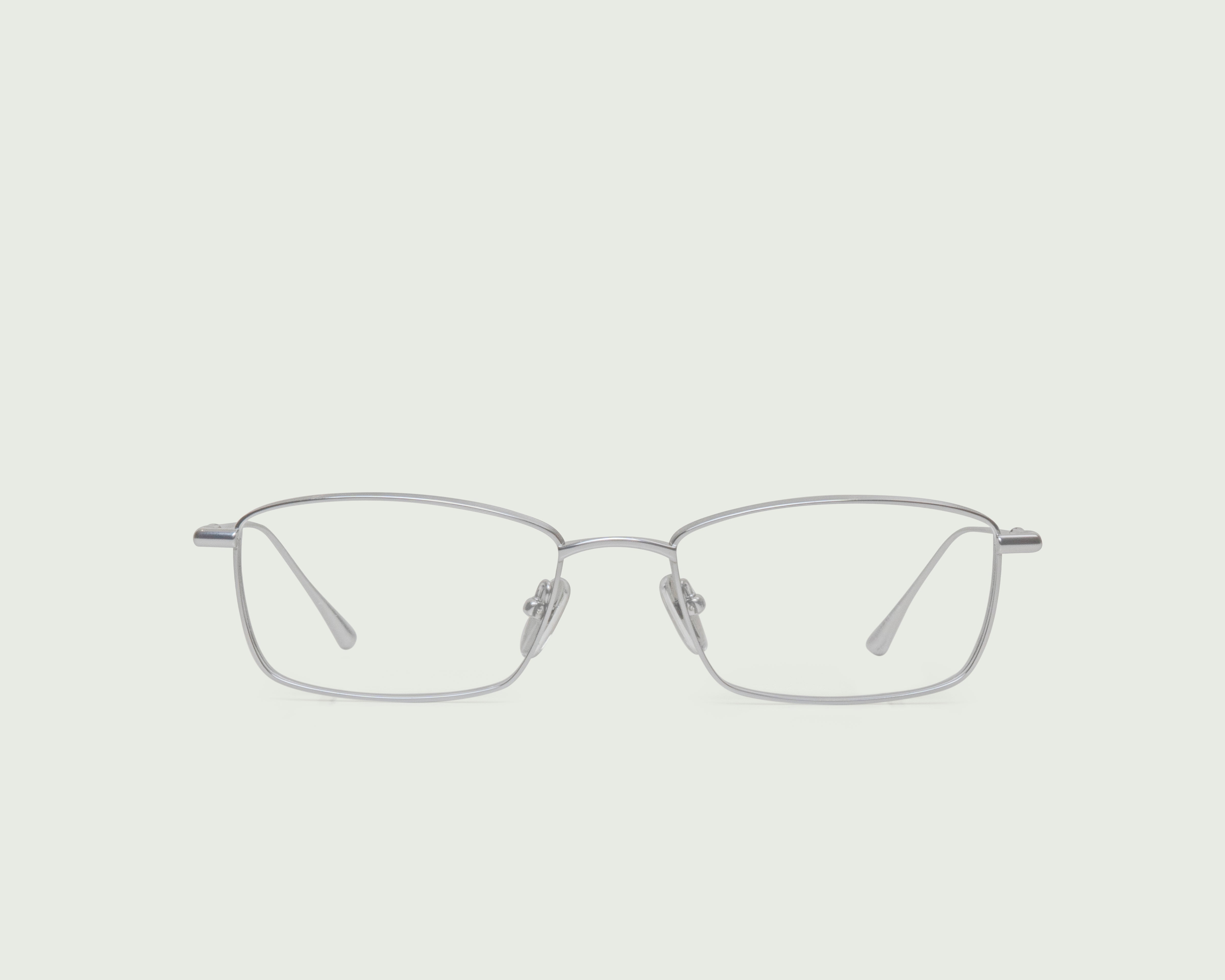 Silver::Eddie Eyeglasses rectangle silver titanium front