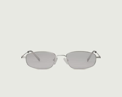 Silver Midnight::Ryder Sunglasses rectangle Silver metal front