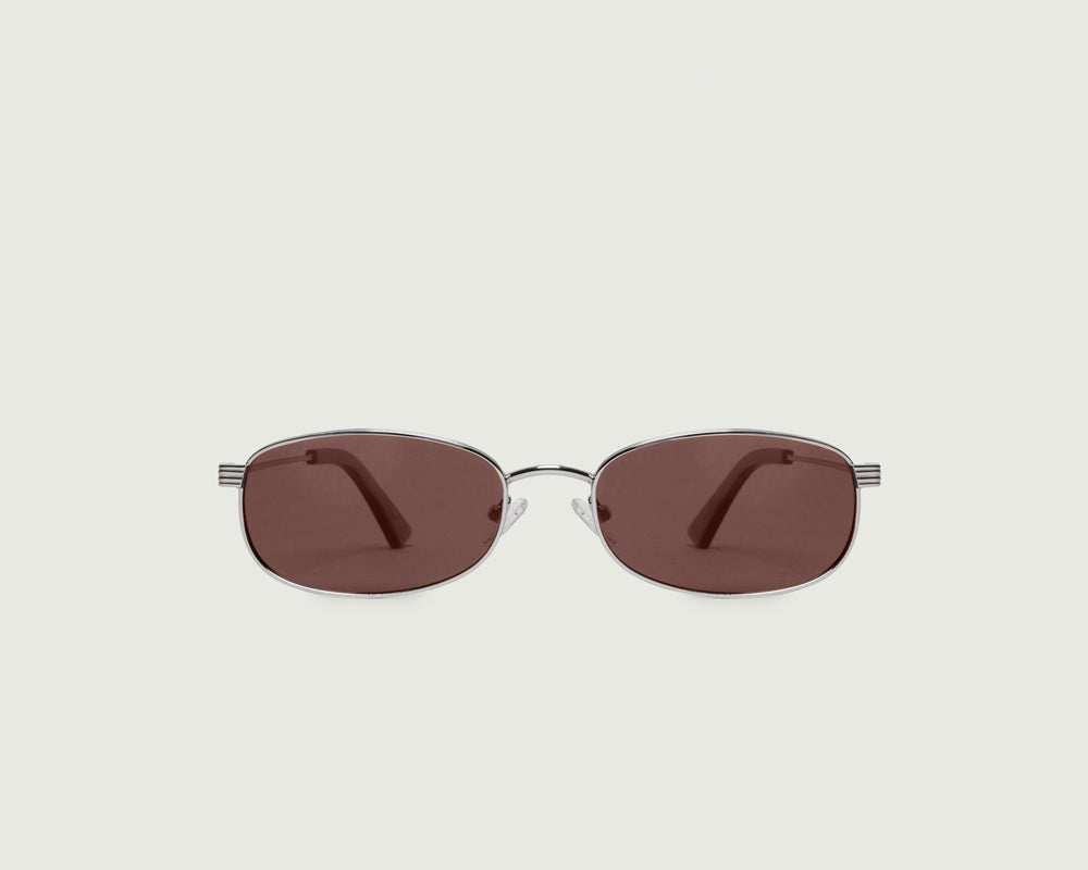  Silver Plum Polarized::Billie Sunglasses rectangle Silver metal front
