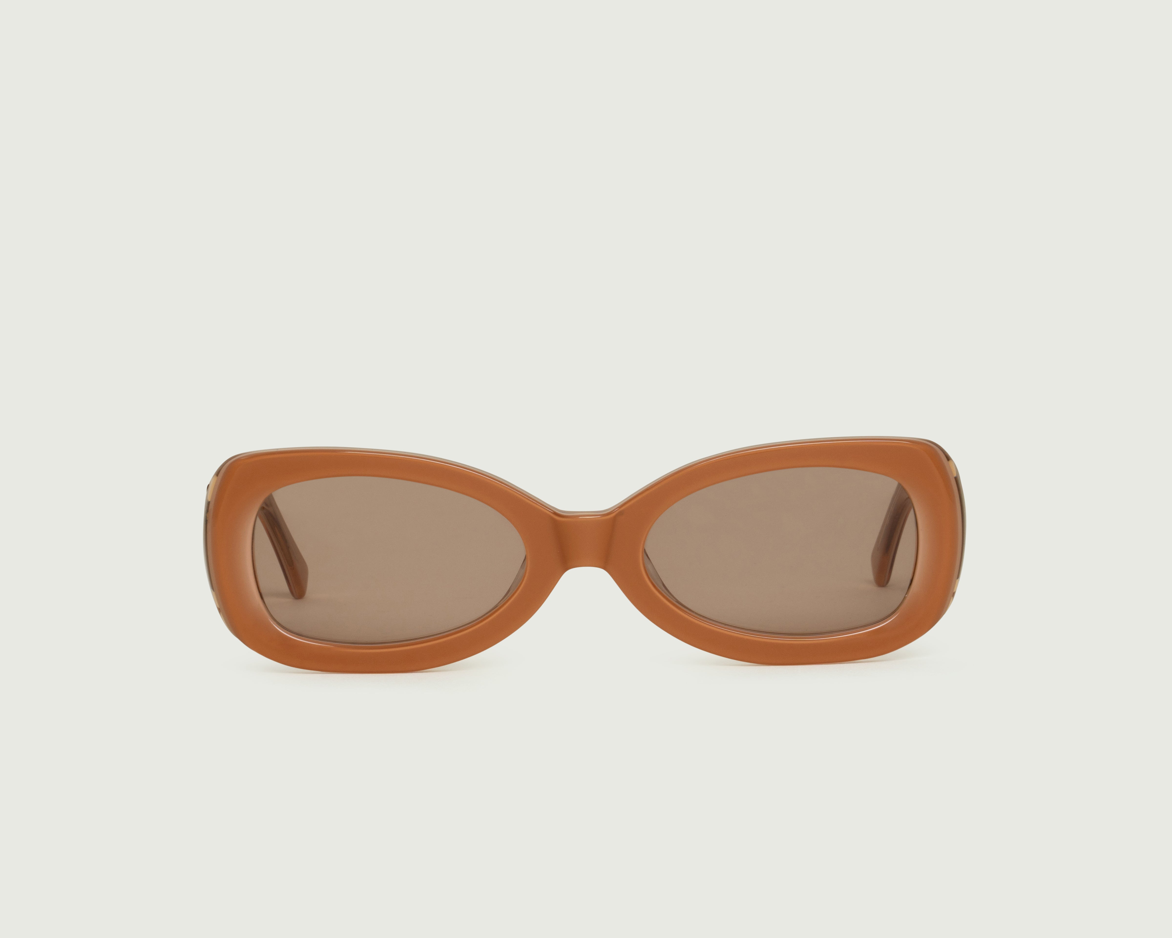 Suede::Reese Sunglasses rectangle orange acetate front