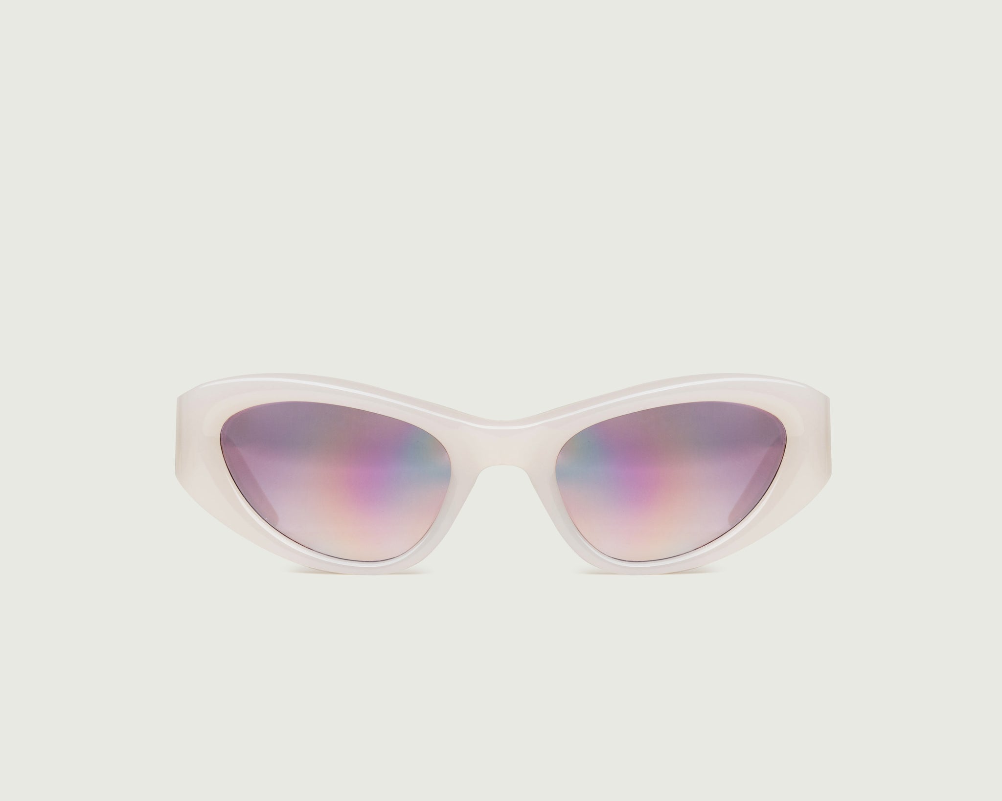 Sugar Plum ::Carly Sunglasses cateye white biodegradable acetate front