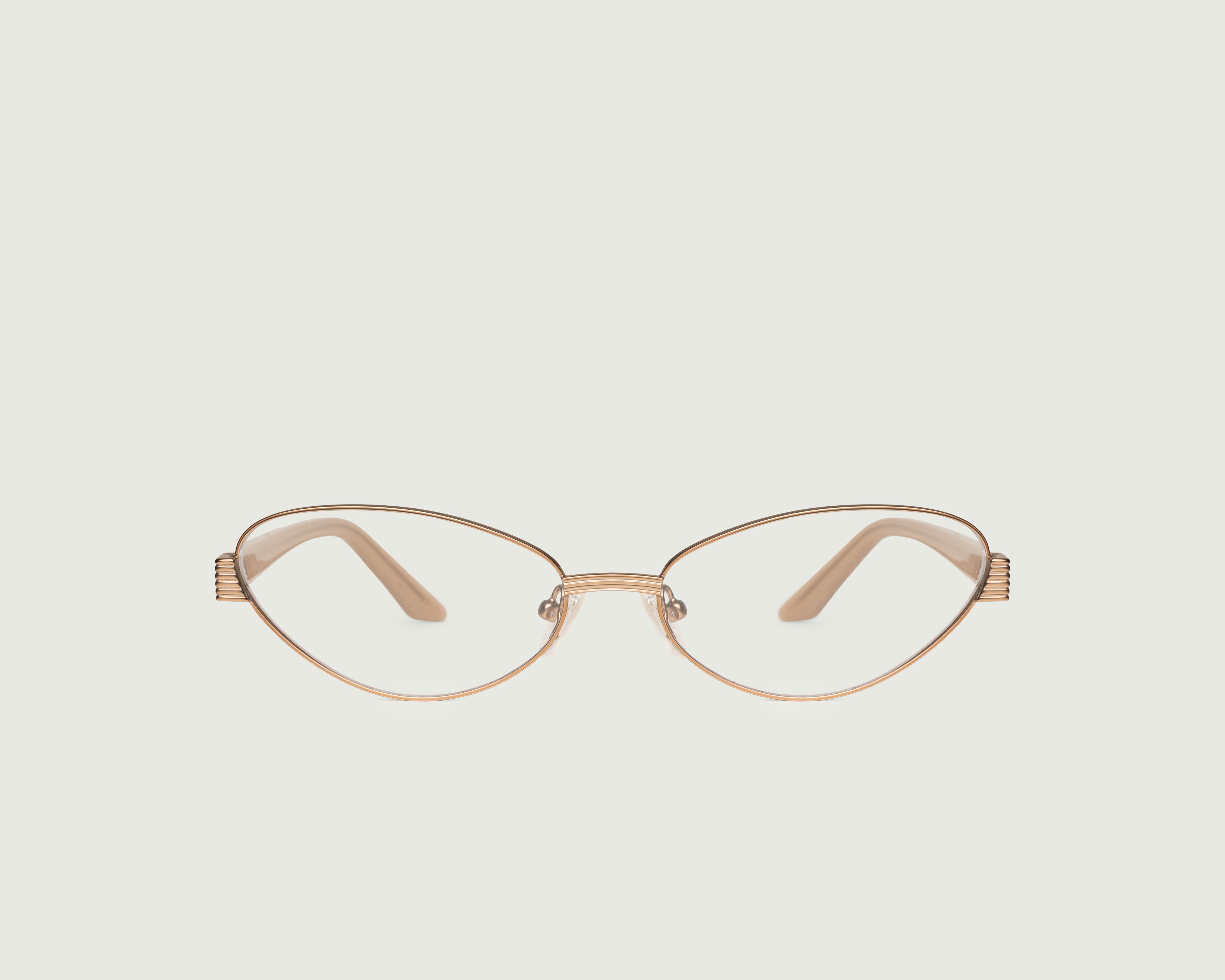 Tan::Kitty Eyeglasses cateye brown metal front