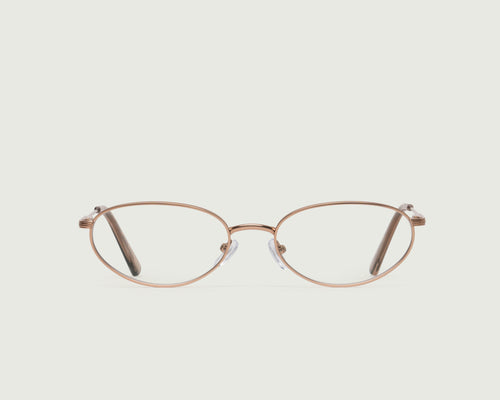 Tan::Marshall Eyeglasses oval Brown metal front