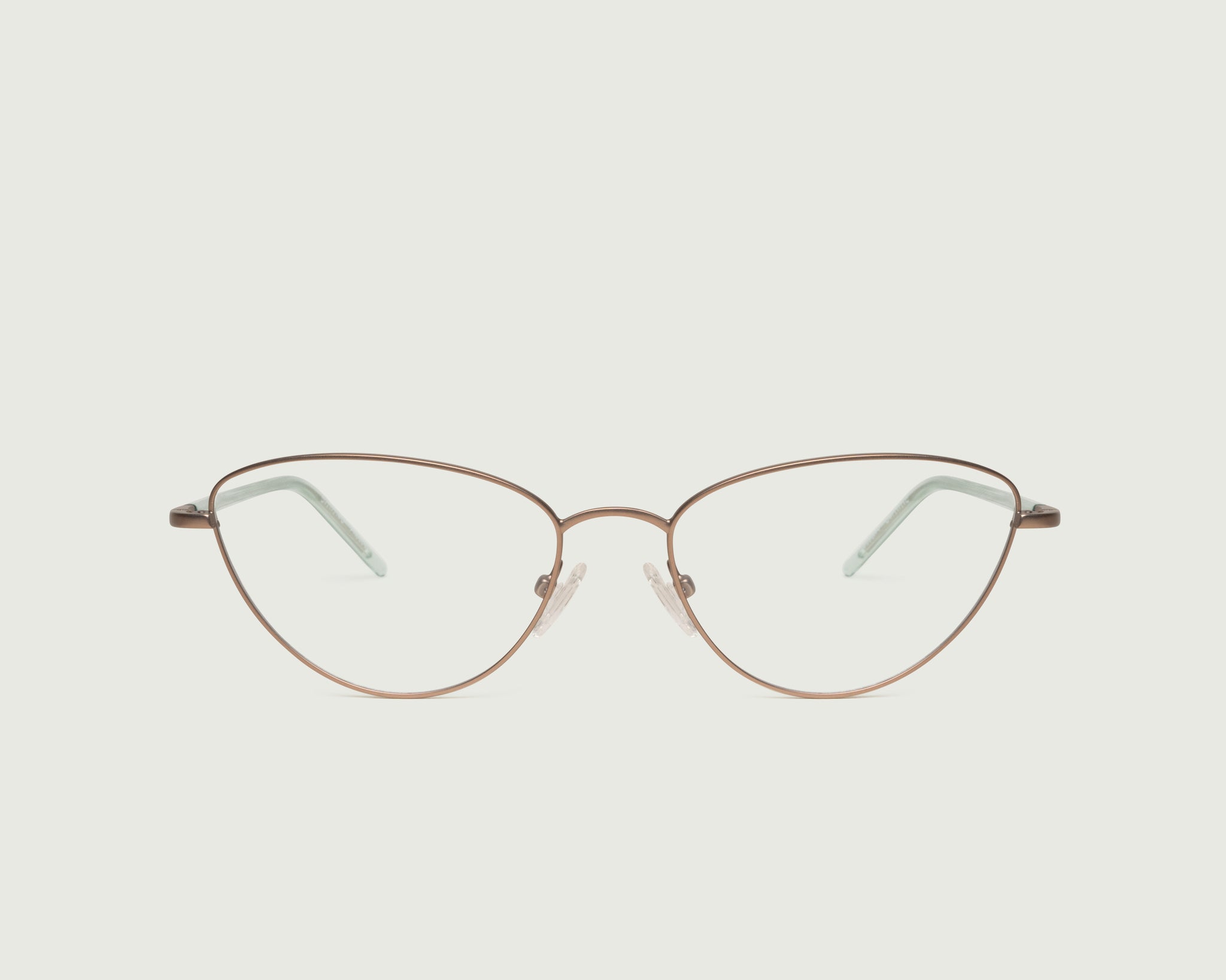 Tan::Phoebe Eyeglasses cateye brown metal front