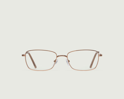 Tan::Marshall Eyeglasses oval Brown metal front