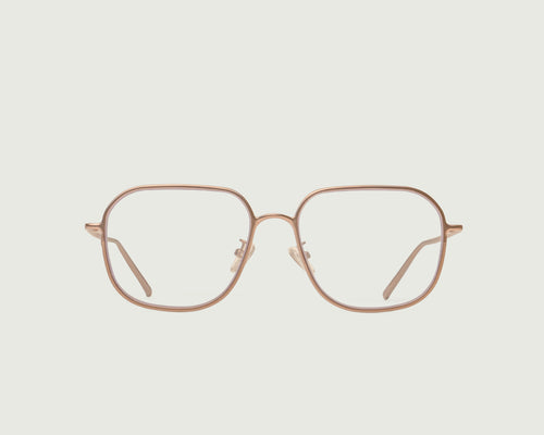 Tan::Pascal Eyeglasses square Brown metal front