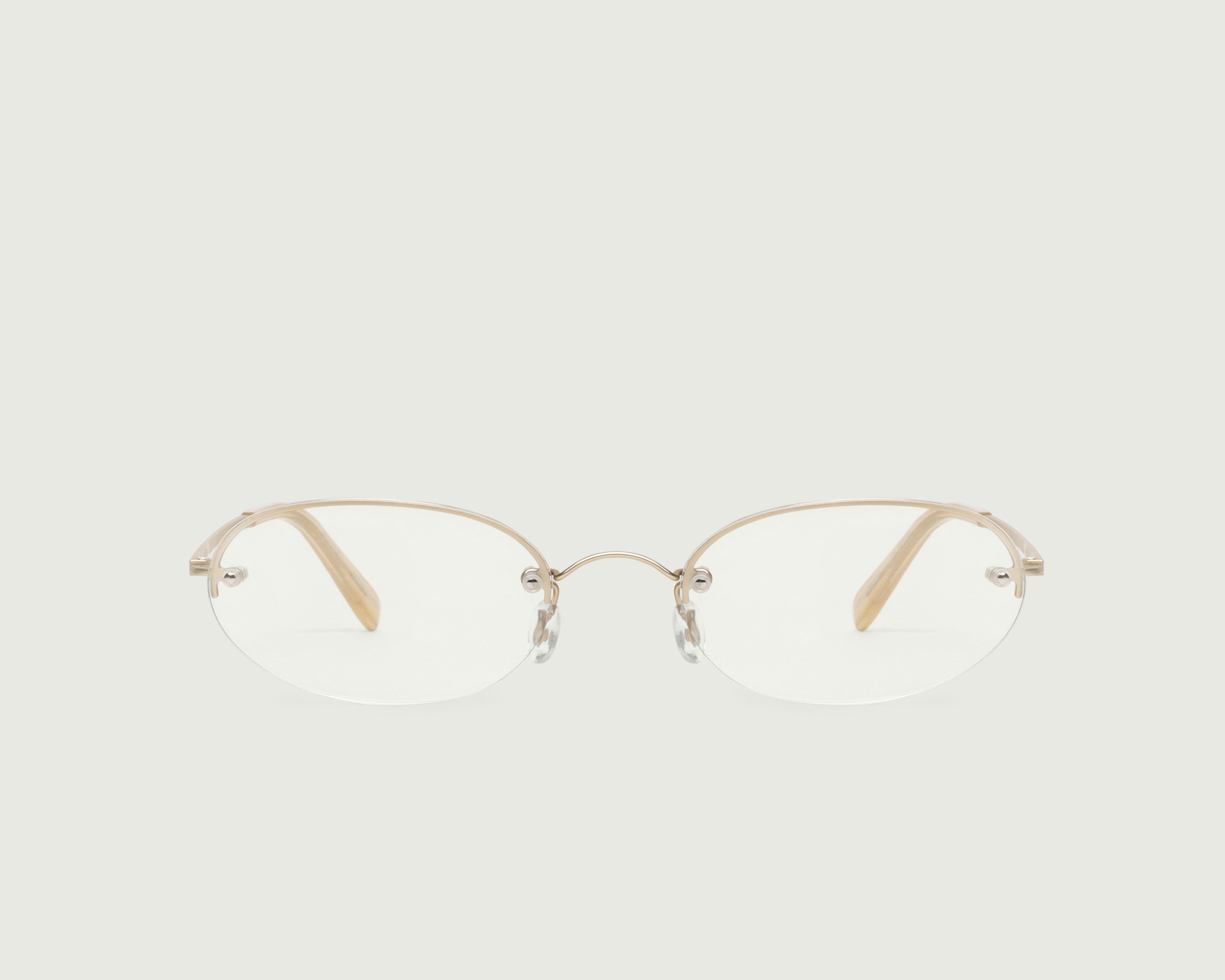 Tinsel::Harris Eyeglasses oval Gold stainless steel front