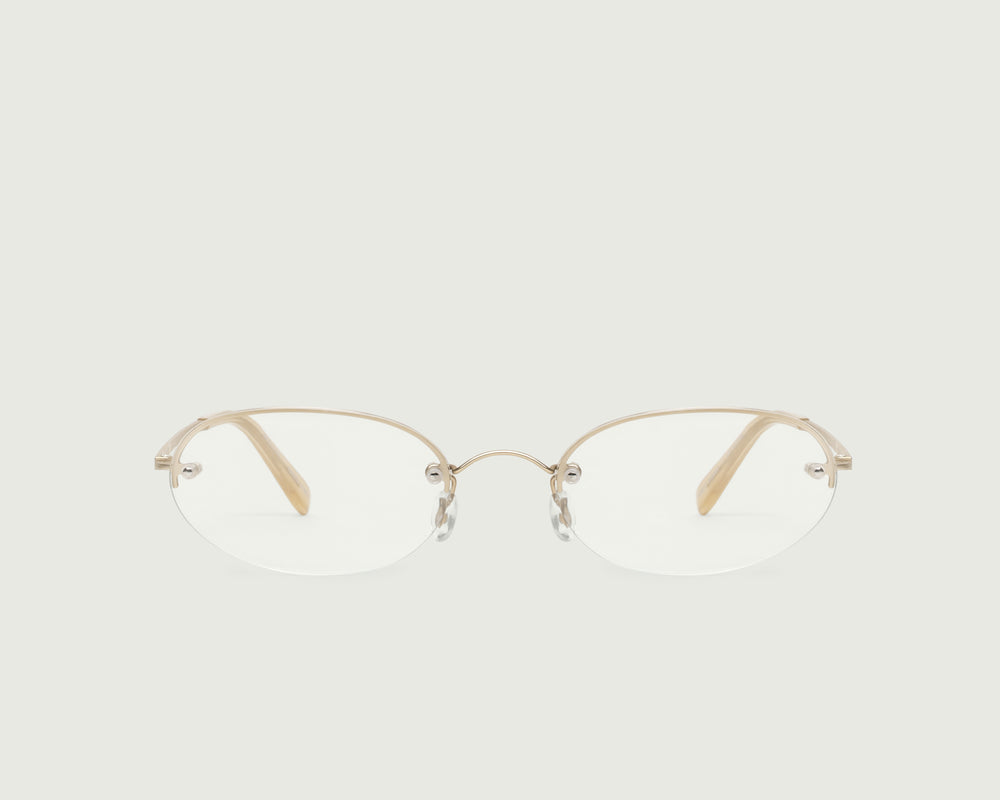 Tinsel::Harris Eyeglasses oval Gold stainless steel front