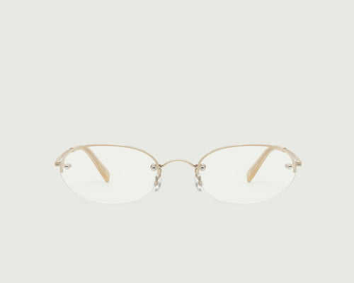 Tinsel::Harris Eyeglasses oval Gold stainless steel front