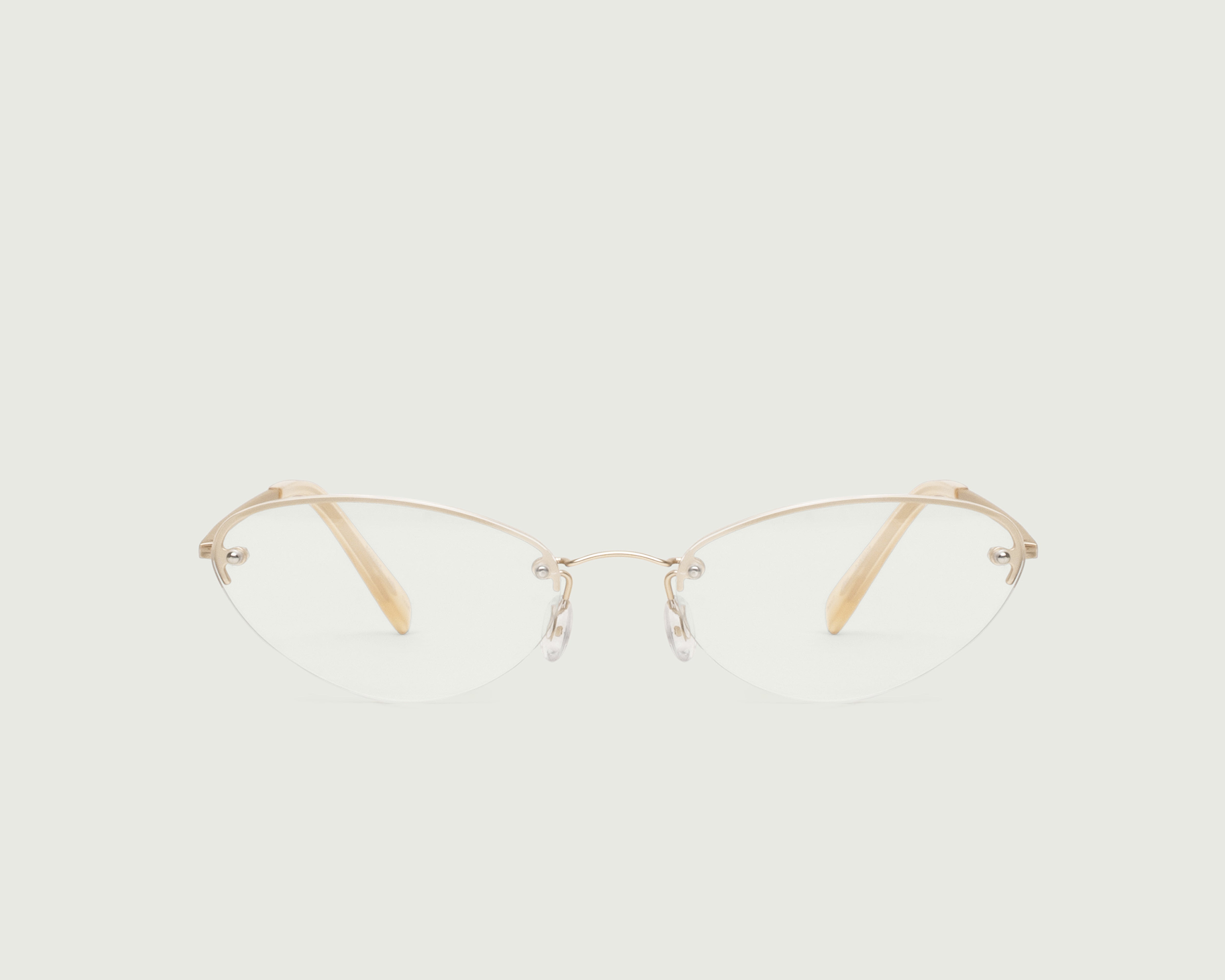 Tinsel::Holly Eyeglasses cateye Gold stainless steel front