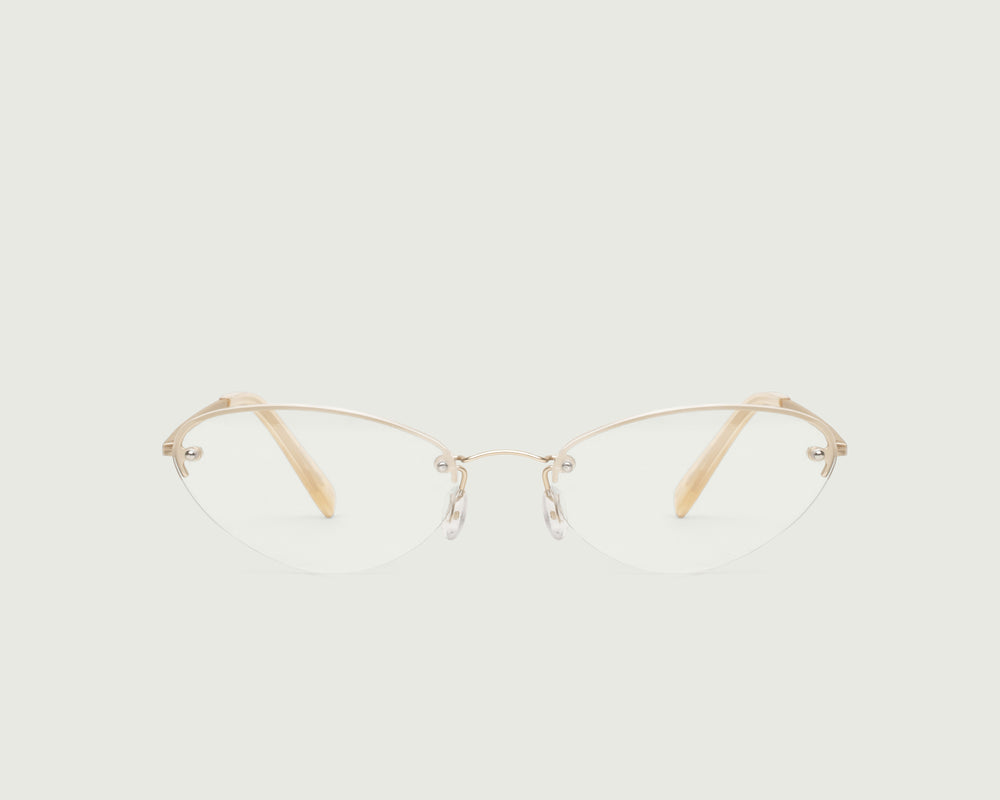 Tinsel::Holly Eyeglasses cateye Gold stainless steel front