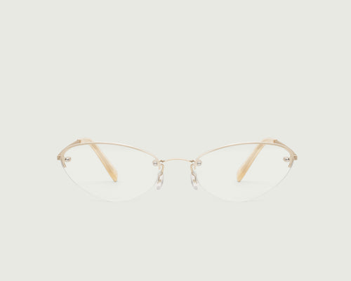 Tinsel::Holly Eyeglasses cateye Gold stainless steel front